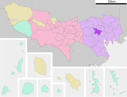 Mapa da localização de Shinjuku em Tóquio