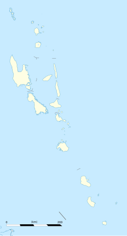 Mapa de Vanuatu destacando a posição de Vot Tande
