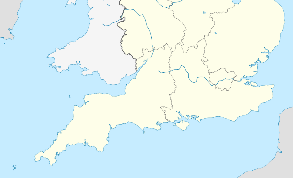 Localização da National League South no Sul da Inglaterra