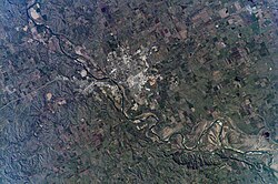 Vista aérea ou paisagem de Bismarck