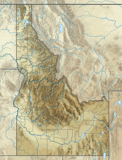 Mapa de localização da base em Idaho