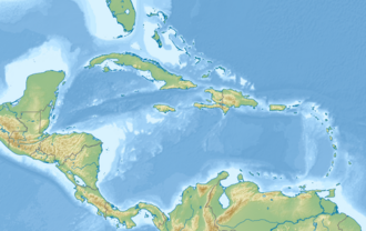 Mapa de localização de Carriacou no Caribe