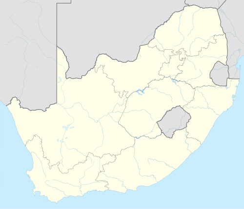 Mapa da África do Sul destacando locais de jogos
