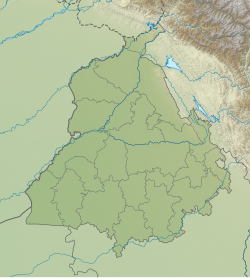 Mapa de localização de Moga no estado de Punjab