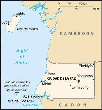Mapa da Guiné Equatorial