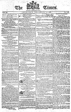Ilustração histórica relacionada ao período de fundação do The Times