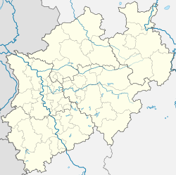 Mapa de localização de Weeze na Renânia do Norte-Vestfália
