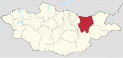 Mapa da Província de Khentii